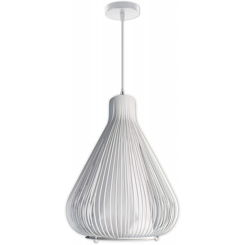Lampadario sospensione goccia gabbia metallo E27 pendente a filamenti moderno nero bianco