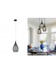 Lampadario sospensione goccia gabbia metallo E27 pendente a filamenti moderno nero bianco