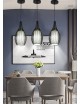 Lampadario sospensione goccia gabbia metallo E27 pendente a filamenti moderno nero bianco