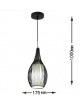 Lampadario sospensione goccia gabbia metallo E27 pendente a filamenti moderno nero bianco