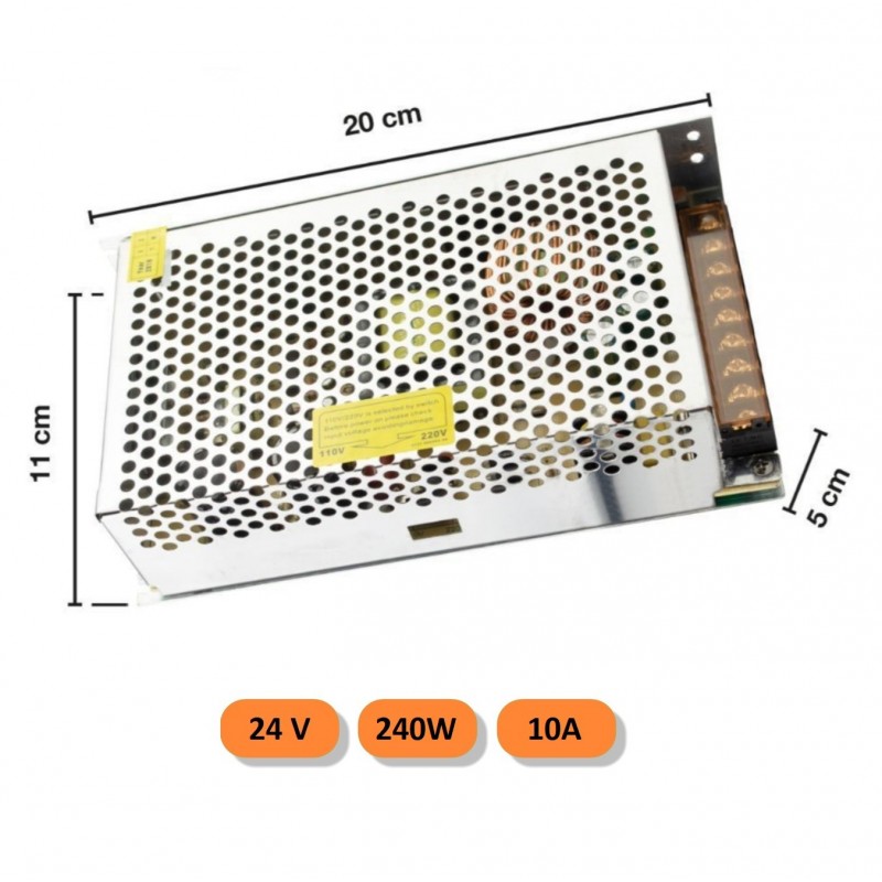 Trasformatore 24V 10A 120w 220V alimentatore strip led universale stabilizzato
