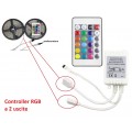Controller centralina a 2 uscite con telecomando per strip striscia led RGB 12V