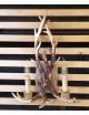 Applique da parete corna cervo in resina design country lampada muro rustico E14