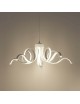 Lampadario a sospensione led 54W spirale onda ondulato bianco design moderno