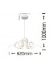 Lampadario a sospensione led 54W spirale onda ondulato bianco design moderno