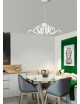 Lampadario a sospensione led 54W spirale onda ondulato bianco design moderno