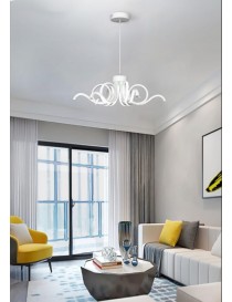 Lampadario a sospensione led 54W spirale onda ondulato bianco design moderno