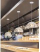 Lampadario sospeso a campana cupola luce led E27 in metallo nero bianco moderno