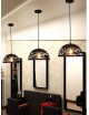 Lampadario sospeso a campana cupola luce led E27 in metallo nero bianco moderno