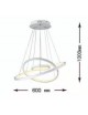 Lampadario sospeso led 48w cerchi pendente con anelli bianco stile moderno per camera salotto