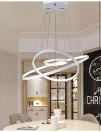 Lampadario sospeso led 48w cerchi pendente con anelli bianco stile moderno per camera salotto
