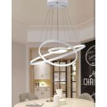 Lampadario sospeso led 48w cerchi pendente con anelli bianco stile moderno per camera salotto