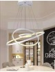 Lampadario sospeso led 48w cerchi pendente con anelli bianco stile moderno per camera salotto