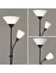 Lampada da terra luce led E27 piantana design moderna bianco nero argento per camera salotto