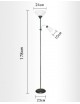 Lampada da terra luce led E27 piantana design moderna bianco nero argento per camera salotto