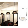 Lampadario sospeso a campana cupola luce led E27 in metallo nero bianco moderno