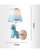 Applique da parete cavallo luce led E27 lampada notturna muro rosa celeste per camera bambini