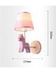 Applique da parete cavallo luce led E27 lampada notturna muro rosa celeste per camera bambini