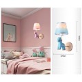 Applique da parete cavallo luce led E27 lampada notturna muro rosa celeste per camera bambini