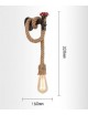 Applique parete E27 lampada vintage corda canapa rubinetto luce led muro country