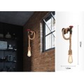 Applique parete E27 lampada vintage corda canapa rubinetto luce led muro country