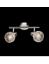 Lampadario moderno a plafoniera faretto led spot 2 luci E14 camera da letto salotto alluminio satinato orientabile