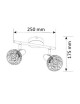 Lampadario moderno a plafoniera faretto led spot 2 luci E14 camera da letto salotto alluminio satinato