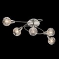 Lampadario moderno a plafoniera faretto led spot 5 luci E14 camera da letto salotto alluminio satinato orientabile
