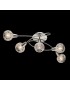 Lampadario moderno a plafoniera faretto led spot 5 luci E14 camera da letto salotto alluminio satinato orientabile
