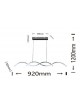 Lampadario led sospeso onda 25w pendente ondulato design moderno bianco argento luce fredda naturale