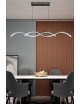 Lampadario led sospeso onda 25w pendente ondulato design moderno bianco argento luce fredda naturale