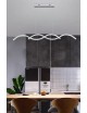 Lampadario led sospeso onda 25w pendente ondulato design moderno bianco argento luce fredda naturale