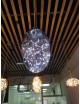 Lampadario sospeso led 12w sfera ovale in vetro lampada da soffitto per salotto design moderno luce bianca calda