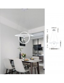 Lampadario sospeso led cerchi 70w bianco design moderno pendente circolare luce fredda naturale calda