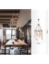 Lampadario a sospensione con corda di canapa attacco E27 cerchio lampada circolare design vintage rustico country