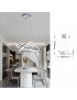 Lampadario sospeso led intrecciato 60w argento design moderno pendente luce fredda