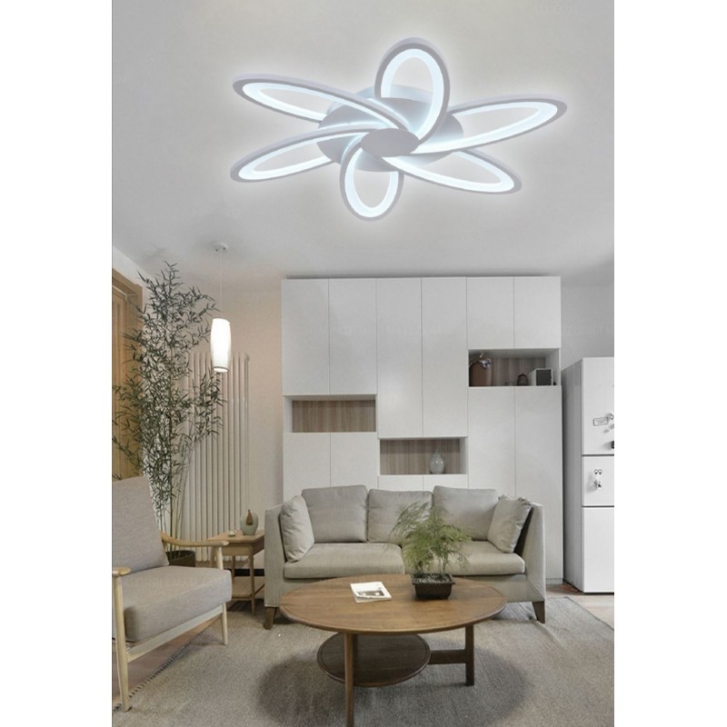 Lampadario plafoniera a led 59w fiore lampada da soffitto bianco design moderno luce fredda naturale