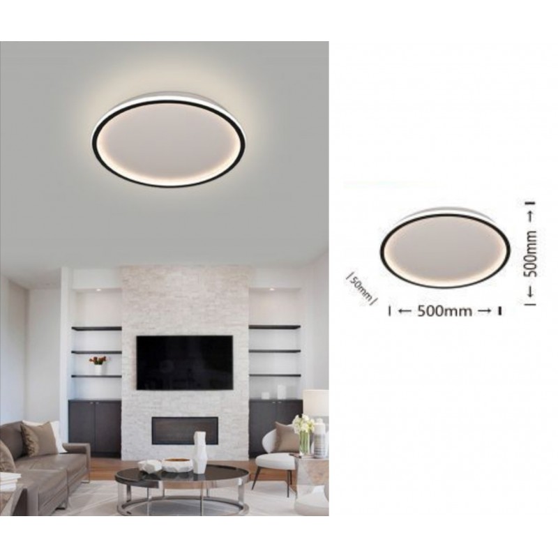 Plafoniera led da soffitto 43w lampadario tondo cerchio design moderno luce bianco naturale per camera cucina salotto