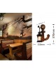 Applique da parete luce led E27 lanterna ancora nero in metallo legno design vintage lampada muro rustico