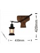 Applique da parete luce led E27 lanterna nero in metallo legno design vintage lampada muro rustico