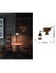 Applique da parete luce led E27 lanterna nero in metallo legno design vintage lampada muro rustico