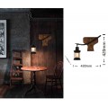 Applique da parete luce led E27 lanterna nero in metallo legno design vintage lampada muro rustico