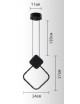 Lampadario sospeso led 12w quadrato nero lampada da soffitto comodino design moderno