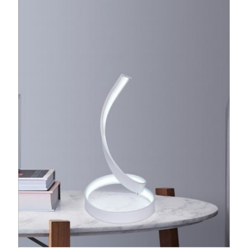 Lampada da scrivania led 12w spirale abajour luce tavolo bianca design moderno