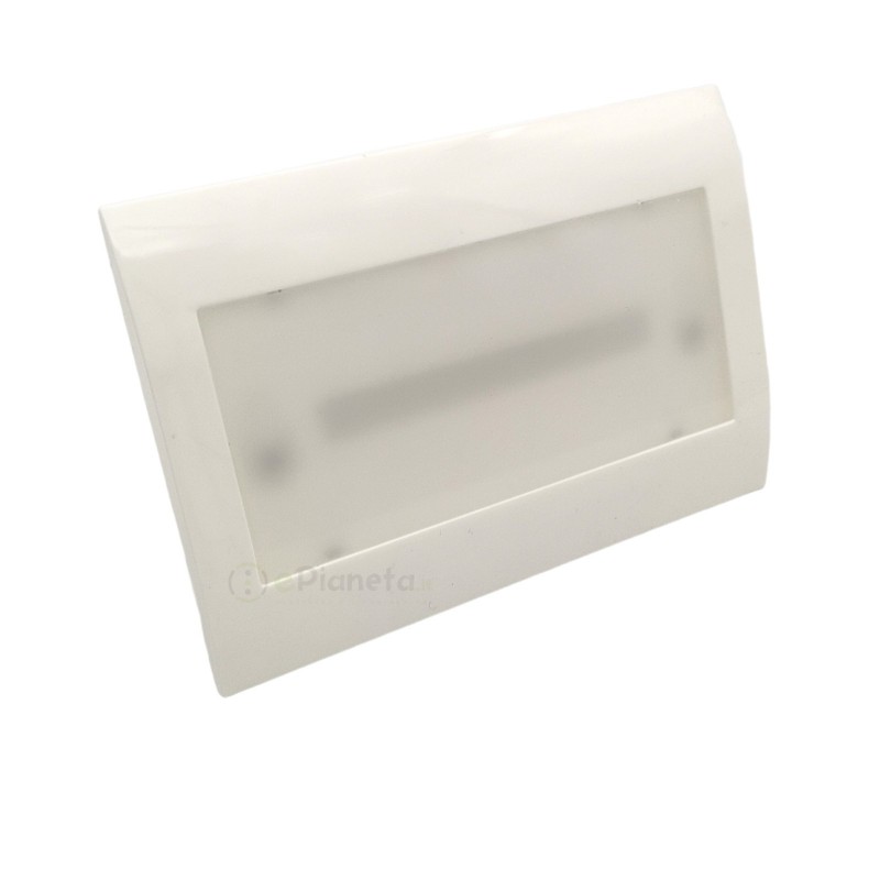 Lampada di emergenza led luce fredda da incasso per scatola cassetta 503 con placca bianca o argento