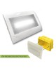 Lampada di emergenza led luce fredda da incasso per scatola cassetta 503 con placca bianca o argento