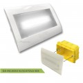 Lampada di emergenza led luce fredda da incasso per scatola cassetta 503 con placca bianca