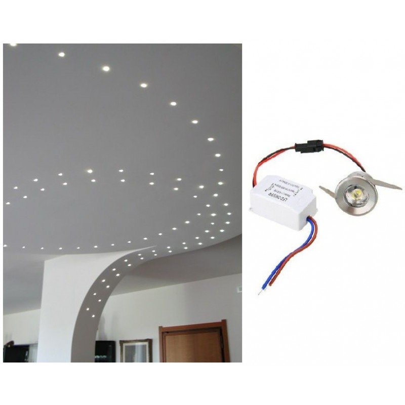 Punto luce segnapasso mini faretto luce led bianco 1 watt incasso metallo