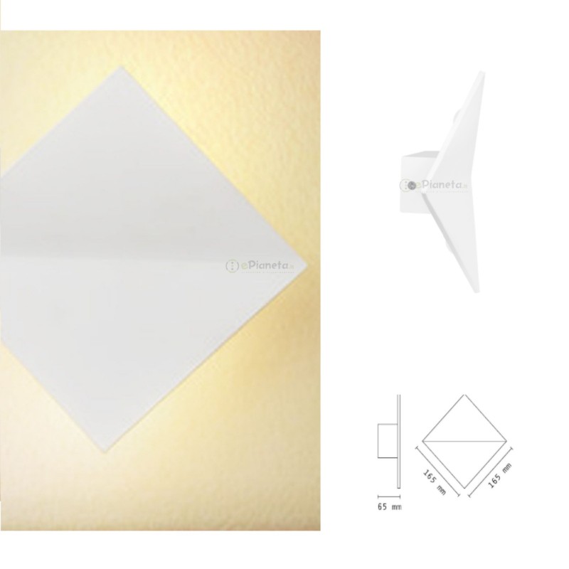 Applique da parete led 10w doppia luce rombo bianco moderno lampada per interno