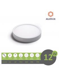 Plafoniera led 12w tondo faretto da soffitto pannello a parete luce naturale 4000k